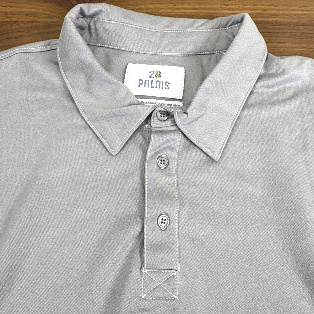 28 Palms Mens XXL Gray Short Sleeve Polo Shirt Casual Standard‎ Fit